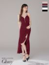 キャバドレス 前ミニドレス ROBEdeFLEURSGlossy ローブドフルールグロッシー　高級ホルターネックジップネックリボンショルダービジューラメロングテールドレス