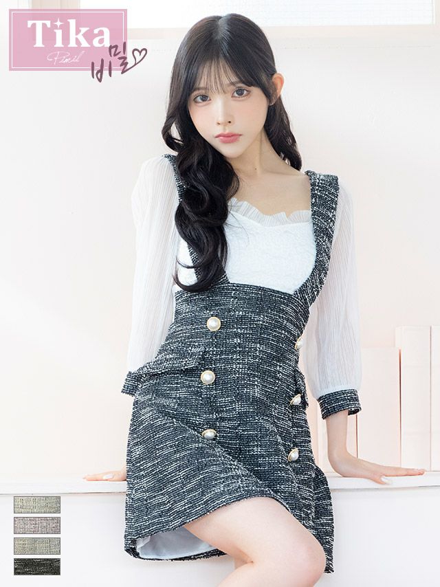 キャバドレス ミニ丈 大きいサイズ 韓国 ワンピース 袖あり フレア ミニドレス