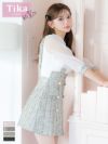キャバドレス ミニ丈 韓国 大きいサイズ ミニドレス フレア ワンピース 袖あり
