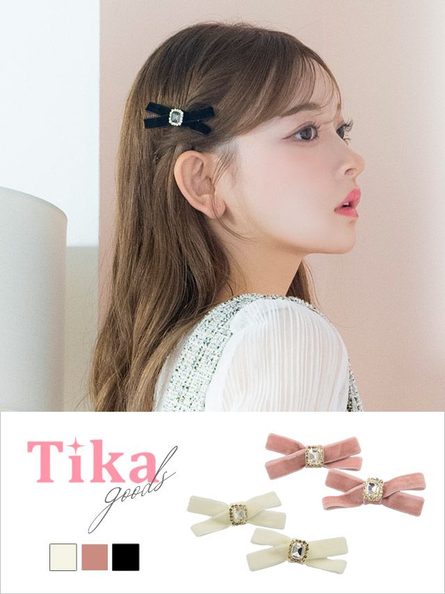 ヘアアクセ リボン クリップ バレッタ ヘアアクセサリー まとめ髪 ベルベット セット