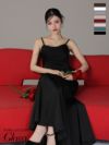キャバドレス ロングドレス ROBEdeFLEURSGlossy ローブドフルールグロッシー　高級キャミソールビジューチェーンサテンマーメイドタイトロングドレス