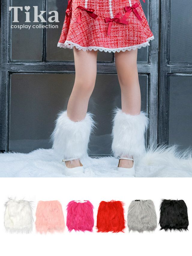 コスプレ サンタ 小物 ふわふわ フェイクファー ショート レッグウォーマー