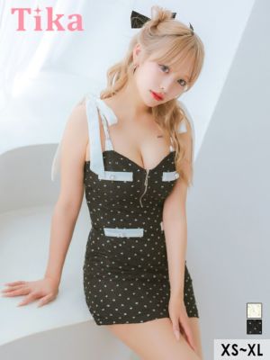 リボン ラメ ガーリー ドット柄 キャミソー...