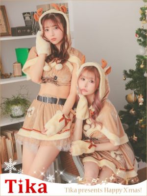 サンタコス 5点set ケープ付きへそ出しセ...