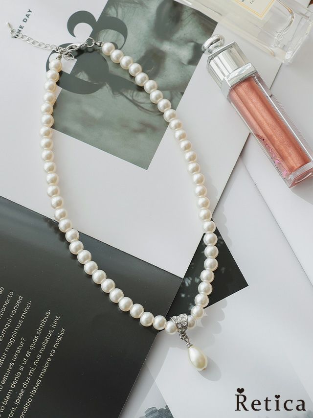 アクセサリー ネックレス パール アクセ ホワイトパール 首飾り パーティー 結婚式