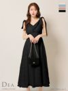 キャバドレス ロングドレス DEA.byROBEdeFLEURS ディアバイローブドフルール高級ノースリーブショルダーリボンチェック柄シフォンAラインロングドレス