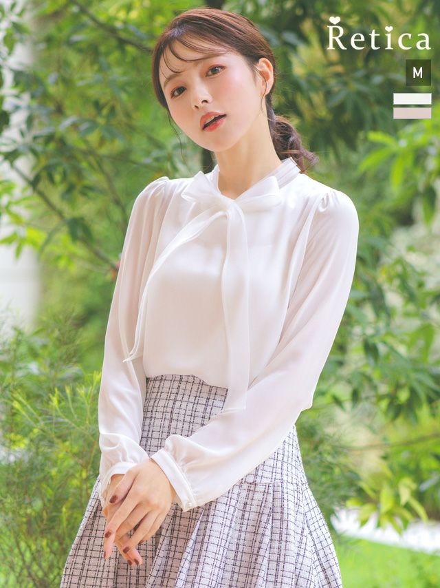 ブラウス シャツ ボウタイ リボン 長袖 セレモニー スーツ オフィス トップス