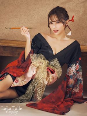 [コスプレ] 花魁ゴージャスフラワー和装ドレ...