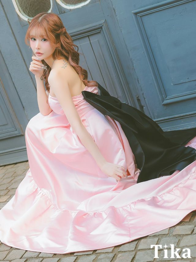 キャバドレス ロング丈 大きいサイズ ロングドレス バースデー イベント テール