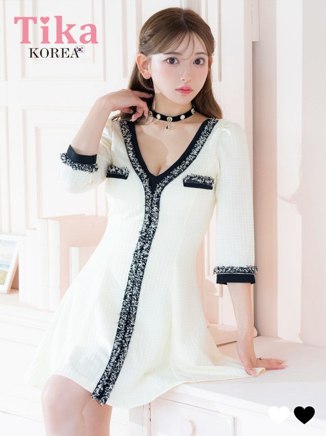 キャバドレス ミニ丈 大きいサイズ フレア ミニドレス Aライン ワンピース 袖あり