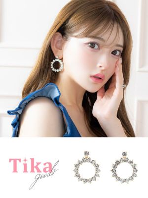 キラキラビジューサークルピアス