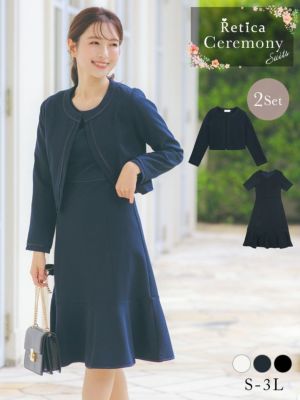 [SALE] ノーカラージャケット×膝下ワン...
