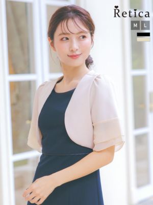 半袖ティアードパフスリーブショート丈ボレロカ...