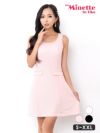 キャバドレス myMinette マイミネット シンプル ノースリーブ ワンカラー ワッフル フレアミニドレス