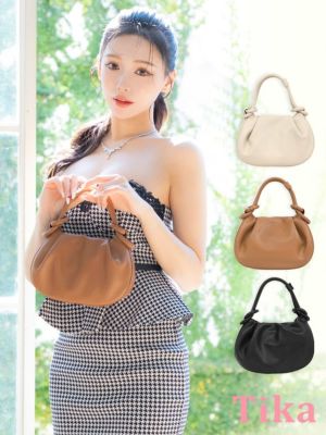 結びハンドル合皮2Wayミニバッグ