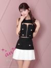高級 ノースリーブジップチョーカーセットアップタイトミニドレス