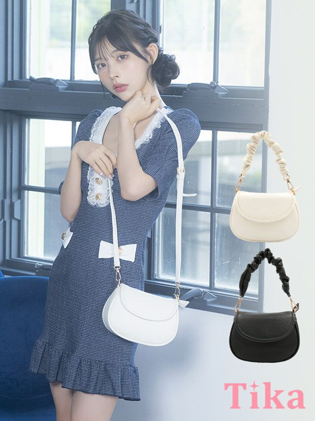フリル　ハンドル　2Way　ハンド　ミニバッグ