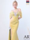キャバドレス ロングドレス Angel-R エンジェルアール 　高級レース肩あきフラワービジュースリットくびれタイトロングドレス
