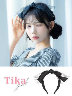 メッシュレースビッグリボンカチューシャヘアア...