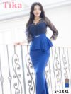 キャバドレス ロング丈 大きいサイズ タイト ロングドレス マキシ丈 キャバクラ 袖あり