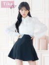キャバドレス 韓国 セットアップ ミニ丈 シャツ スカート 長袖 大きいサイズ
