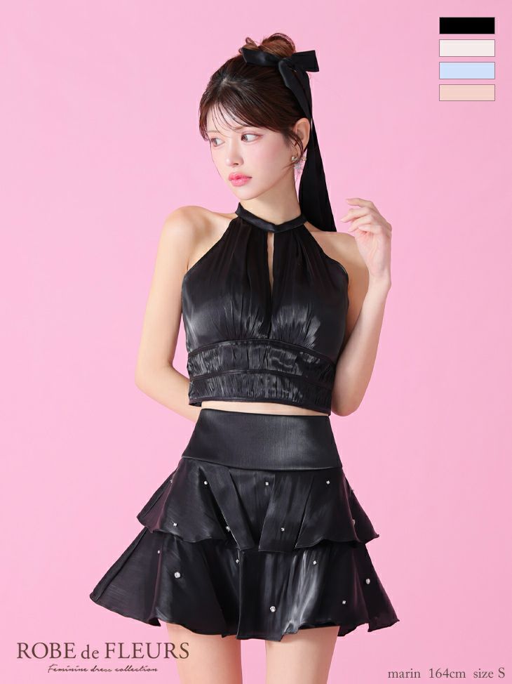 キャバドレス ROBEdeFLEURS ローブドフルール フレア ミニドレス 高級