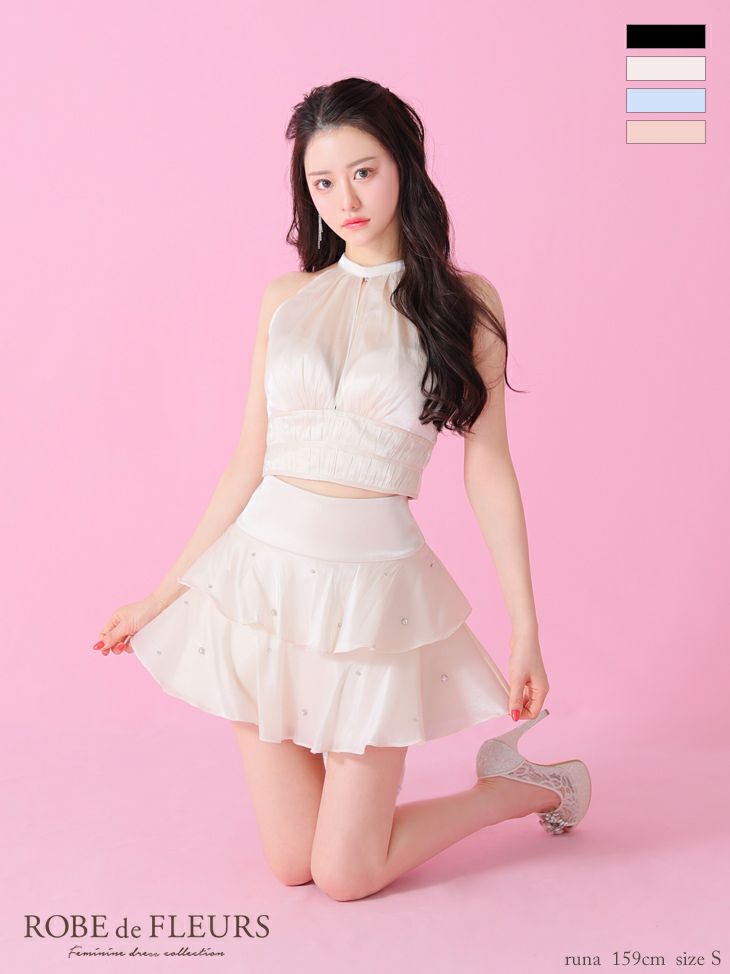 キャバドレス ROBEdeFLEURS ローブドフルール ミニドレス フレア セットアップ