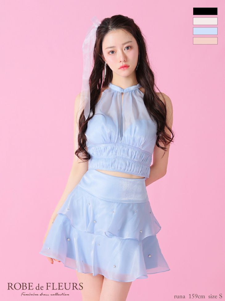 キャバドレス ROBEdeFLEURS ローブドフルール セットアップ ミニドレス フレア