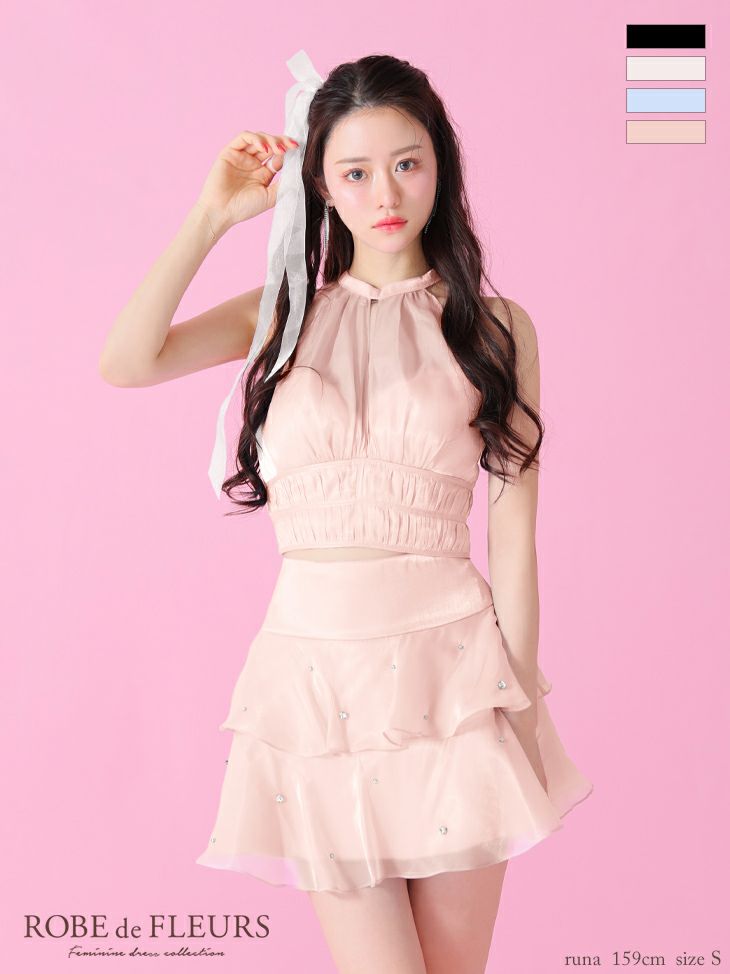 キャバドレス ROBEdeFLEURS ローブドフルール セットアップ ミニドレス フレア