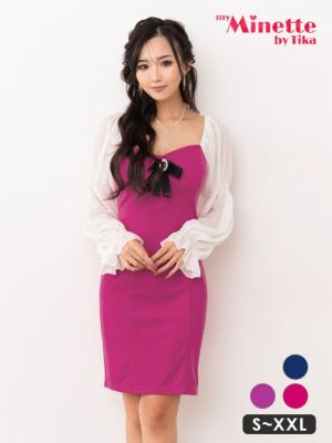 [SALE] シフォン長袖 袖あり胸元リボン...