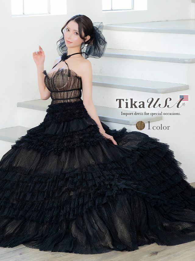 キャバ ロングドレス ブラック ビーズ 装飾ドレス 歌舞伎町（ブラック  