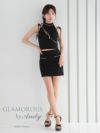  [AndyGLAMOROUS/アンディグラマラス] 高級ノースリーブジップリボンチェーンセットアップタイトミニドレス