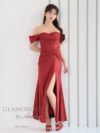 キャバドレス AndyGLAMOROUS アンディグラマラス　オフショルダー タック シンプル ラメ スリット Aライン ロングドレス