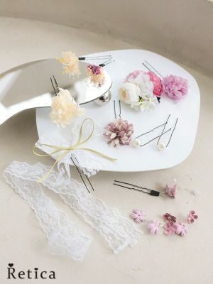 [浴衣小物] 髪飾り レース リボン パール...