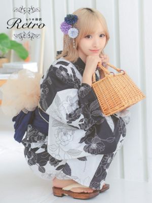 [SALE] [浴衣] モノトーン 椿 20...