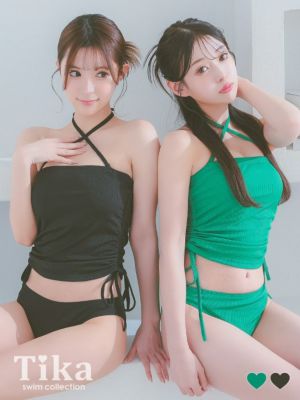 水着 クロス ホルターネック ドロスト ビス...