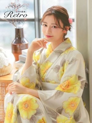[SALE] [浴衣 選べる帯] ベージュ地...