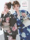 浴衣 二部式 セパレート レディース 作り帯 下駄 黒地 青地 ゆかた 簡単 和装