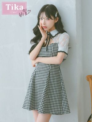 [韓国ドレス] 襟付き バストカット ネック...