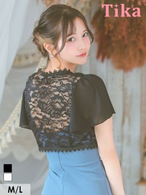 フラワーレース 半袖 シフォン ショート丈 ...