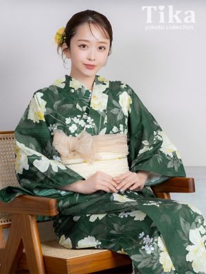 [浴衣] グリーンアンティーク牡丹 2025...