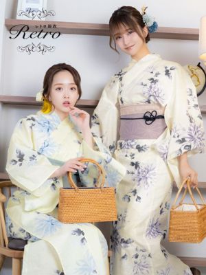 [SALE] [浴衣 選べる帯] 水彩菊 ク...
