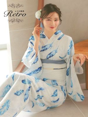 [SALE] [浴衣] ピュアホワイトにブル...