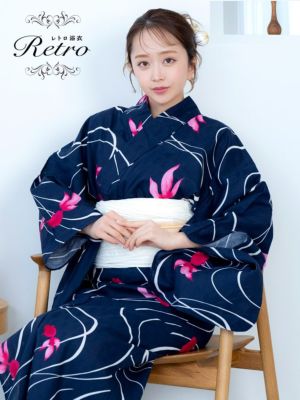 [SALE] [浴衣] 流水赤金魚 紺地 2...