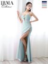 キャバドレス ロングドレス IRMA イルマ 高級 キャミソール ラメニット バストカット ビジュー シアースリット タイトロングドレス