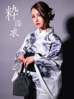 [浴衣 選べる帯] グラデーション 大柄牡丹...