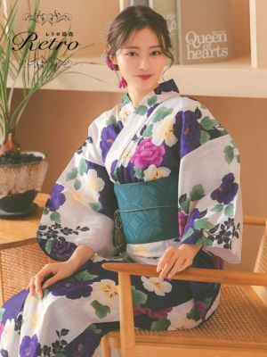 [SALE] [浴衣 選べる帯] 綿麻 白地...