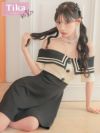 キャバドレス 韓国 フレア ミニ丈 大きいサイズ ワンピース Aライン オフショル