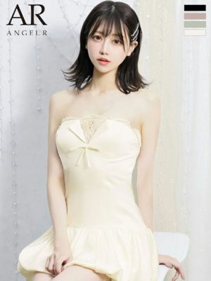 予約商品【6月中旬入荷予定】[Angel-R/エンジェルアール] 高級 ベアデザイン バストシースルー レース リボン バルーンスカート フレアミニドレス