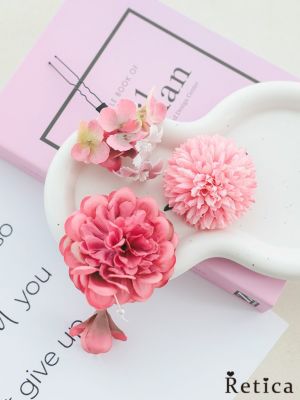 SALE 華やか フラワー しだれ パール クリップ ヘアアクセサリー 3点セット